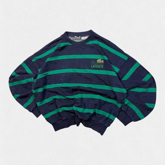 Vintage 80s Lacoste la chemise striped sweatshirt (L)