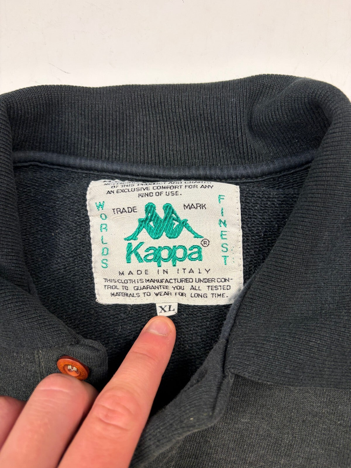 Vintage 90s Kappa collared sweatshirt (XL)