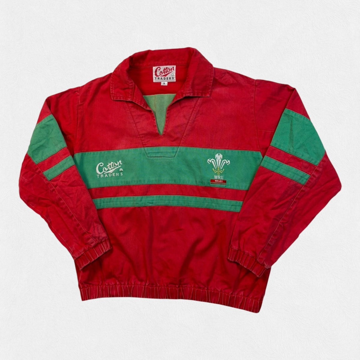 Vintage Wales 1992-95 Cotton Traders rugby drill top (M)