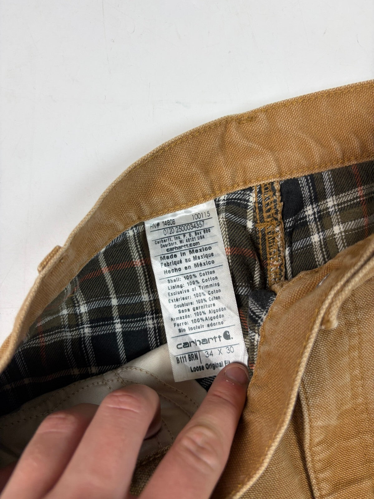 Carhartt blanket lined baggy carpenter pants (W34)