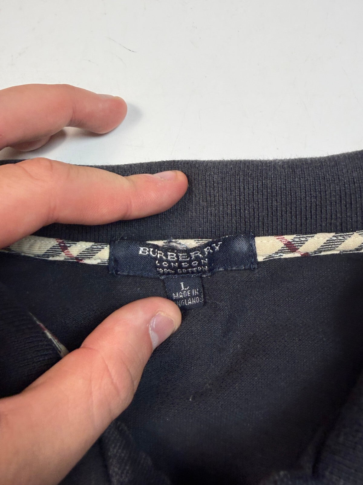Vintage Y2K Burberry short sleeve polo shirt (L)