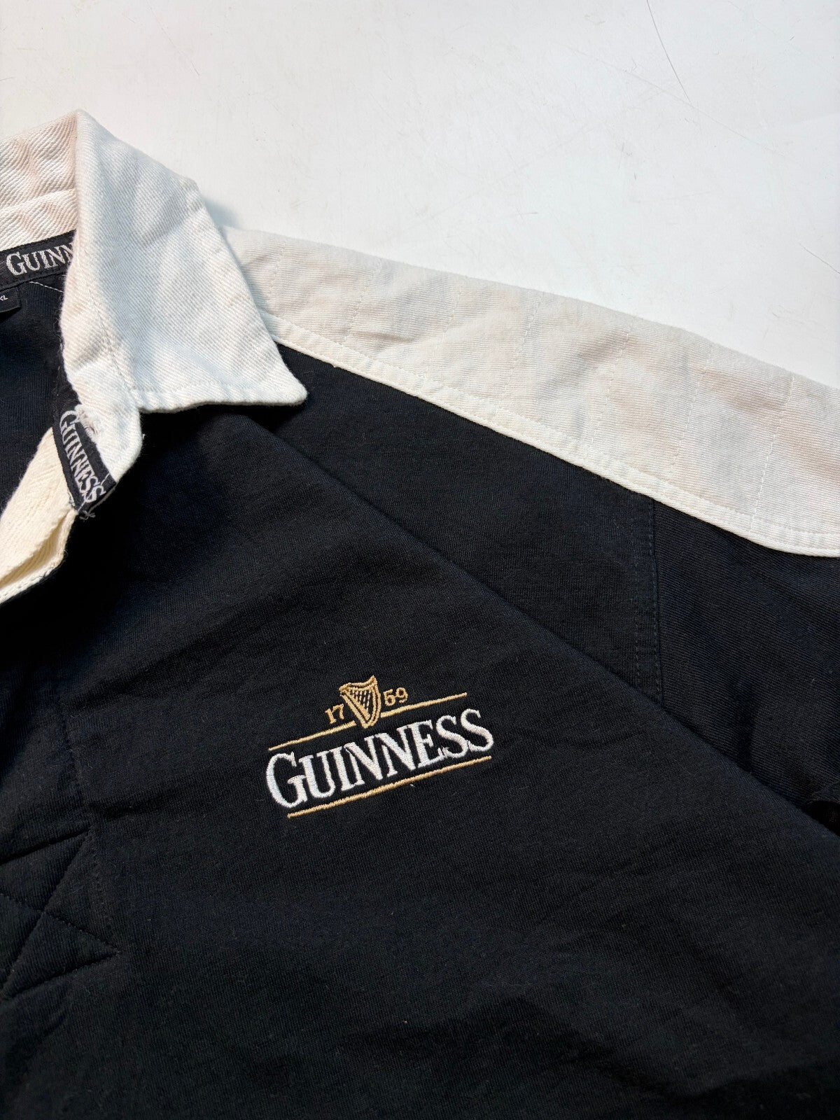 Vintage Y2K Guinness beer rugby polo shirt (XL)
