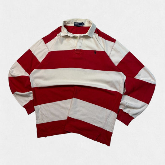 Vintage 90s Ralph Lauren striped rugby polo shirt (XL)