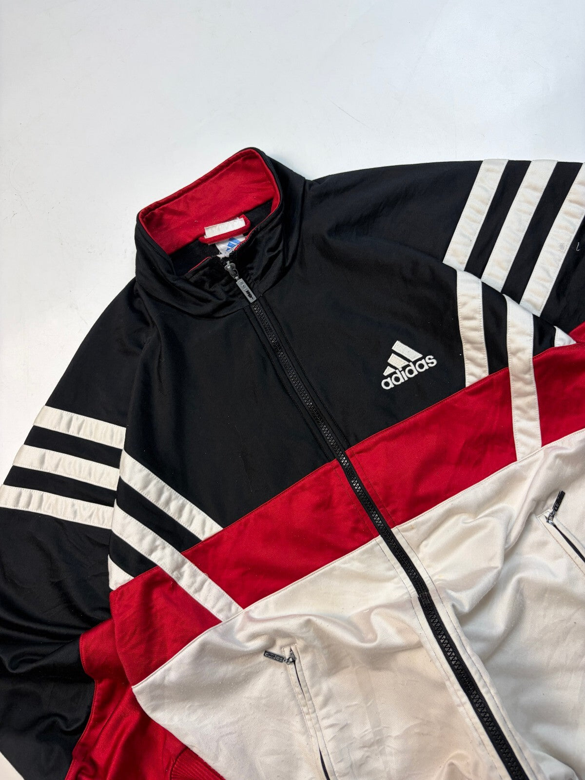 Vintage 90s Adidas colour block track jacket (L)