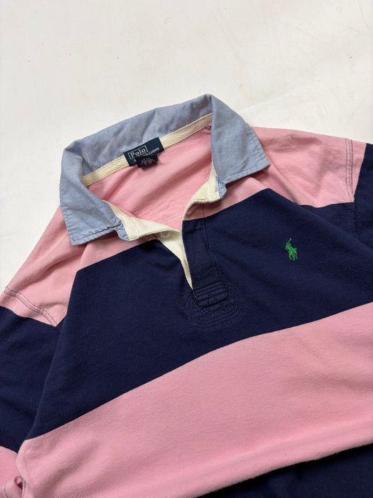 Vintage Ralph Lauren striped rugby polo shirt (L)