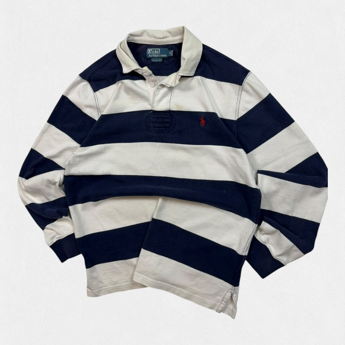 Vintage Ralph Lauren striped rugby polo shirt (M)