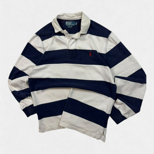 Vintage Ralph Lauren striped rugby polo shirt (M)