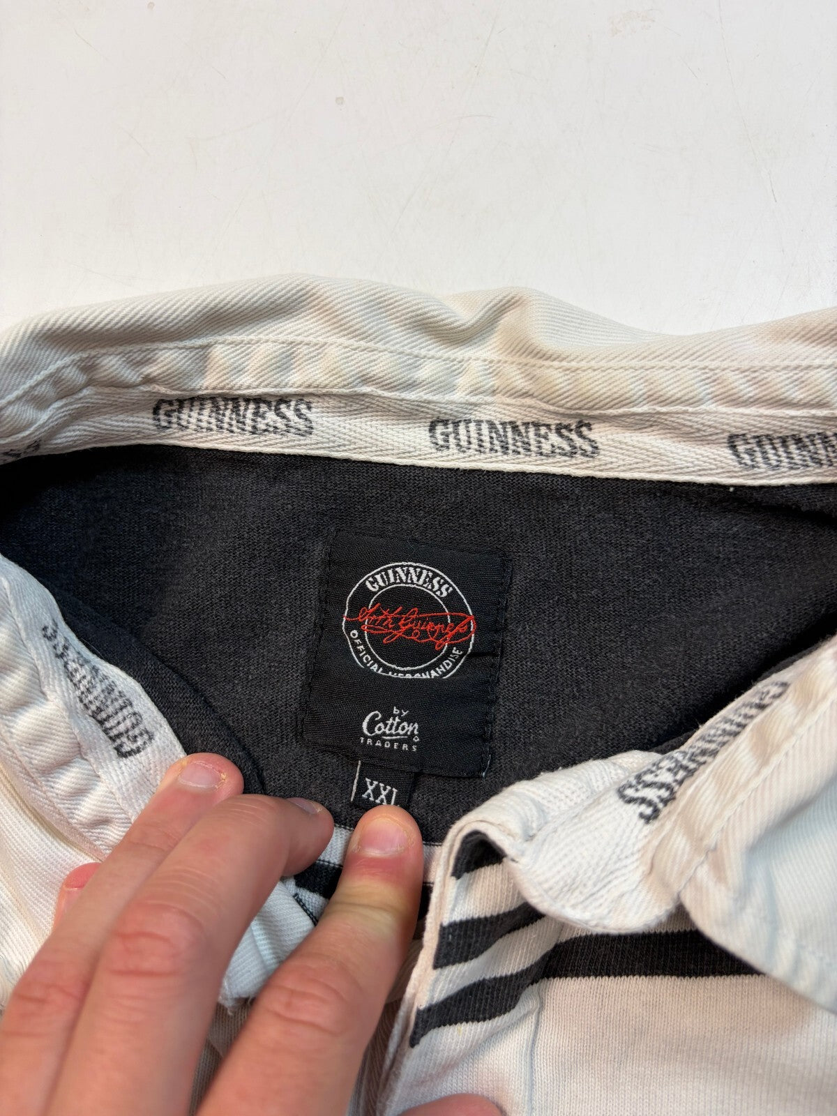Vintage Guinness striped rugby polo shirt (XXL)