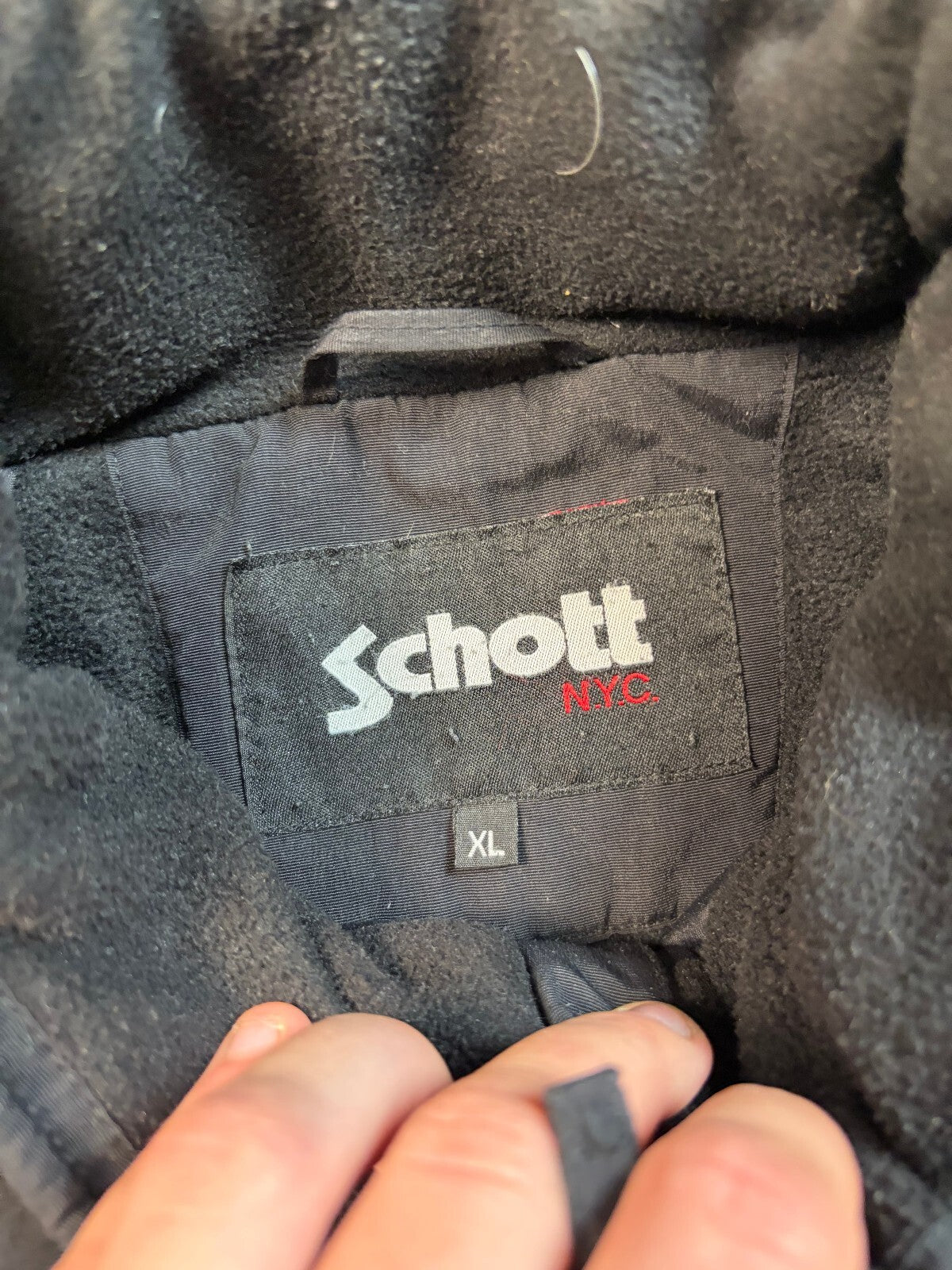 Vintage Schott NYC hooded insulated jacket (XL)