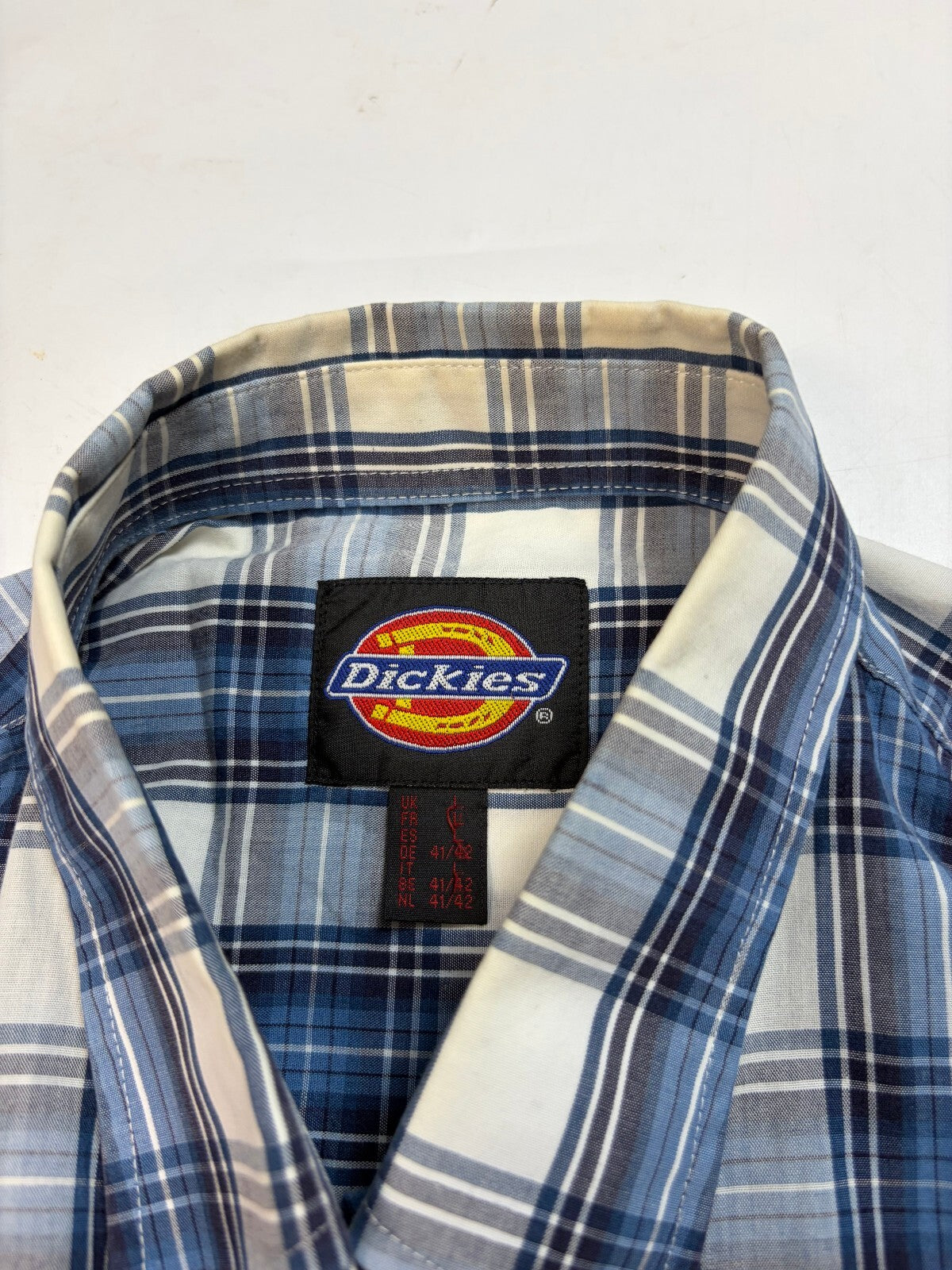 Vintage Dickies checkered short sleeve shirt (L)