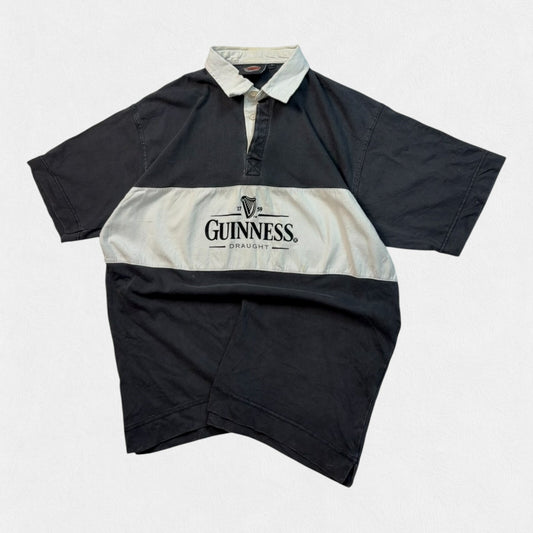 Vintage Guinness spell out rugby polo shirt (L)