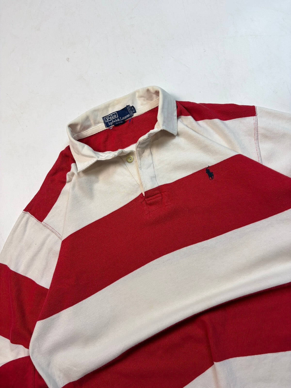 Vintage 90s Ralph Lauren striped rugby polo shirt (XL)