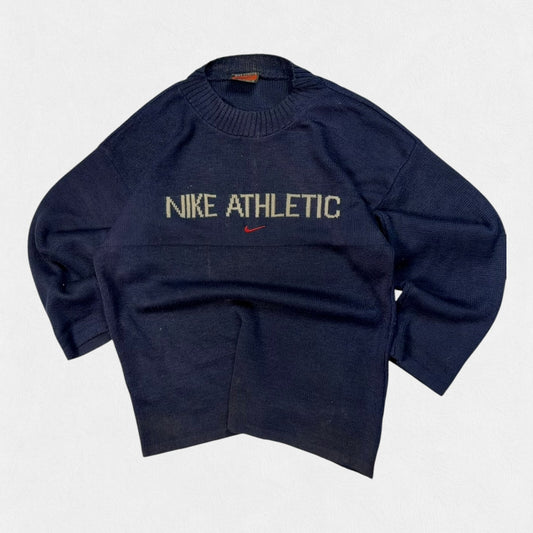 Vintage 90s Nike athletic spell out knit sweater (XL)