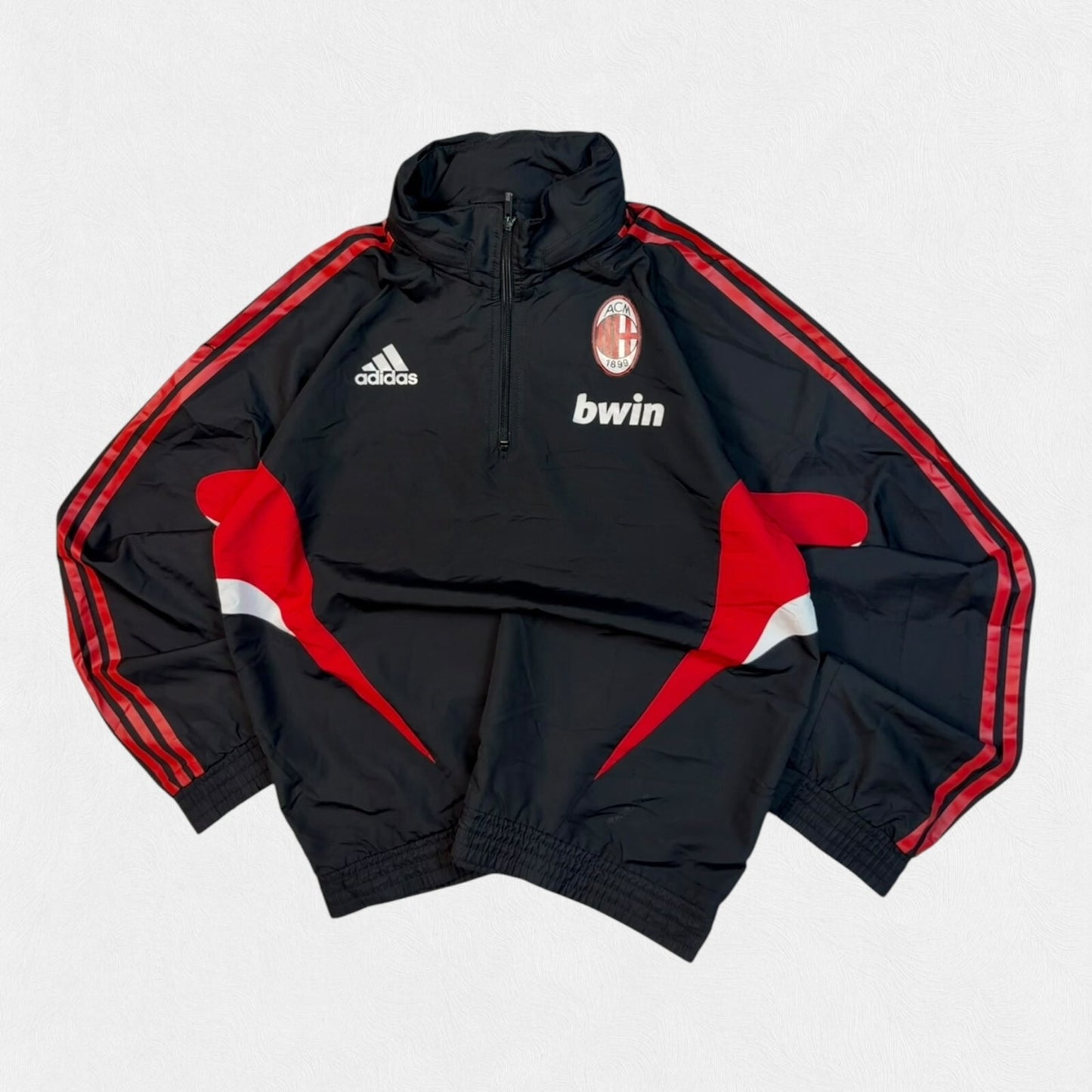 Vintage AC Milan 2008/09 Adidas football anorak jacket (M)