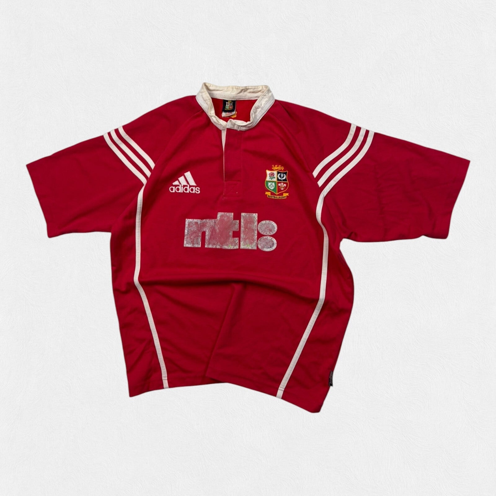 Vintage British & Irish Lions 2001 Adidas rugby union shirt (L)