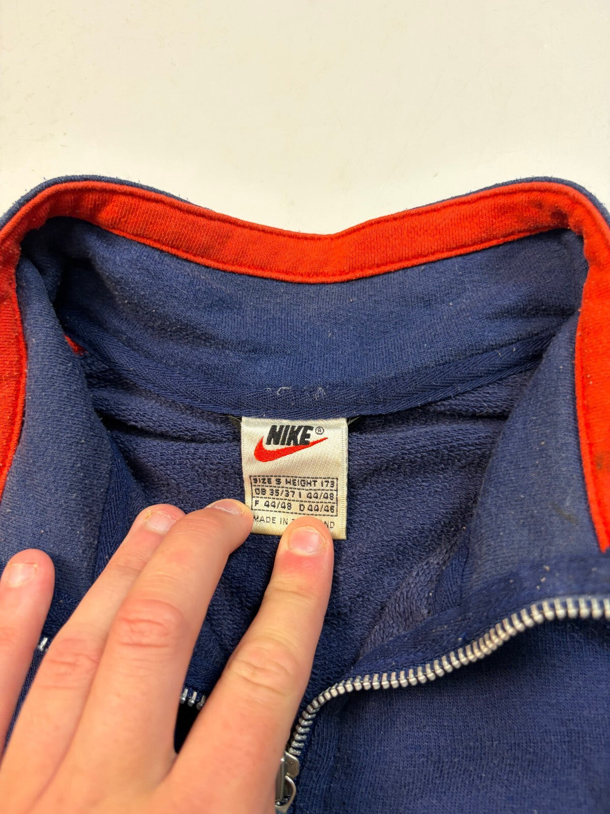 Vintage 90s Nike spell out quarter zip sweatshirt (L)