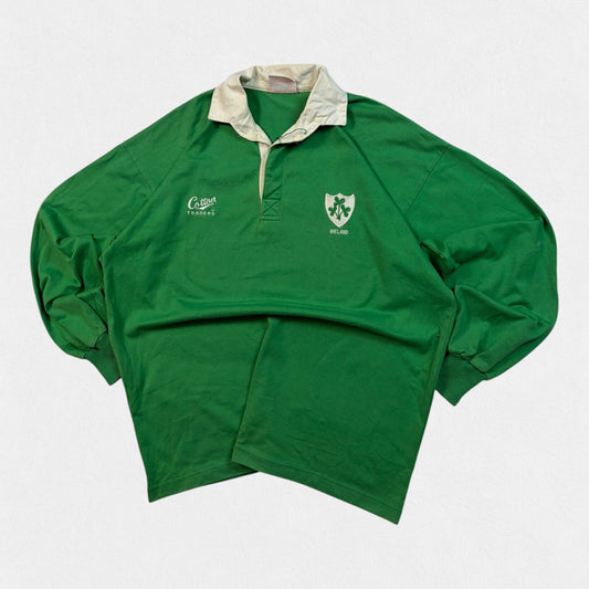 Vintage Ireland 1992 Cotton Traders supporters rugby union shirt (XL)