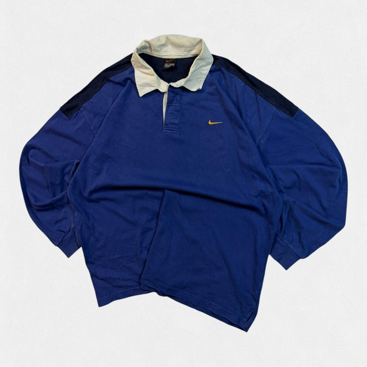 Vintage 90s Nike mini swoosh rugby polo shirt (L)