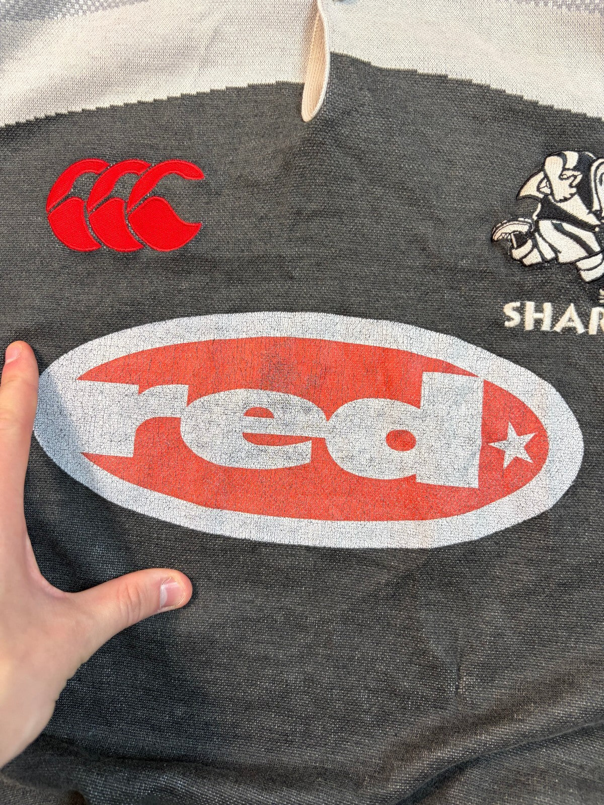 Vintage Natal Sharks 2001-03 Canterbury techtex rugby shirt (L)