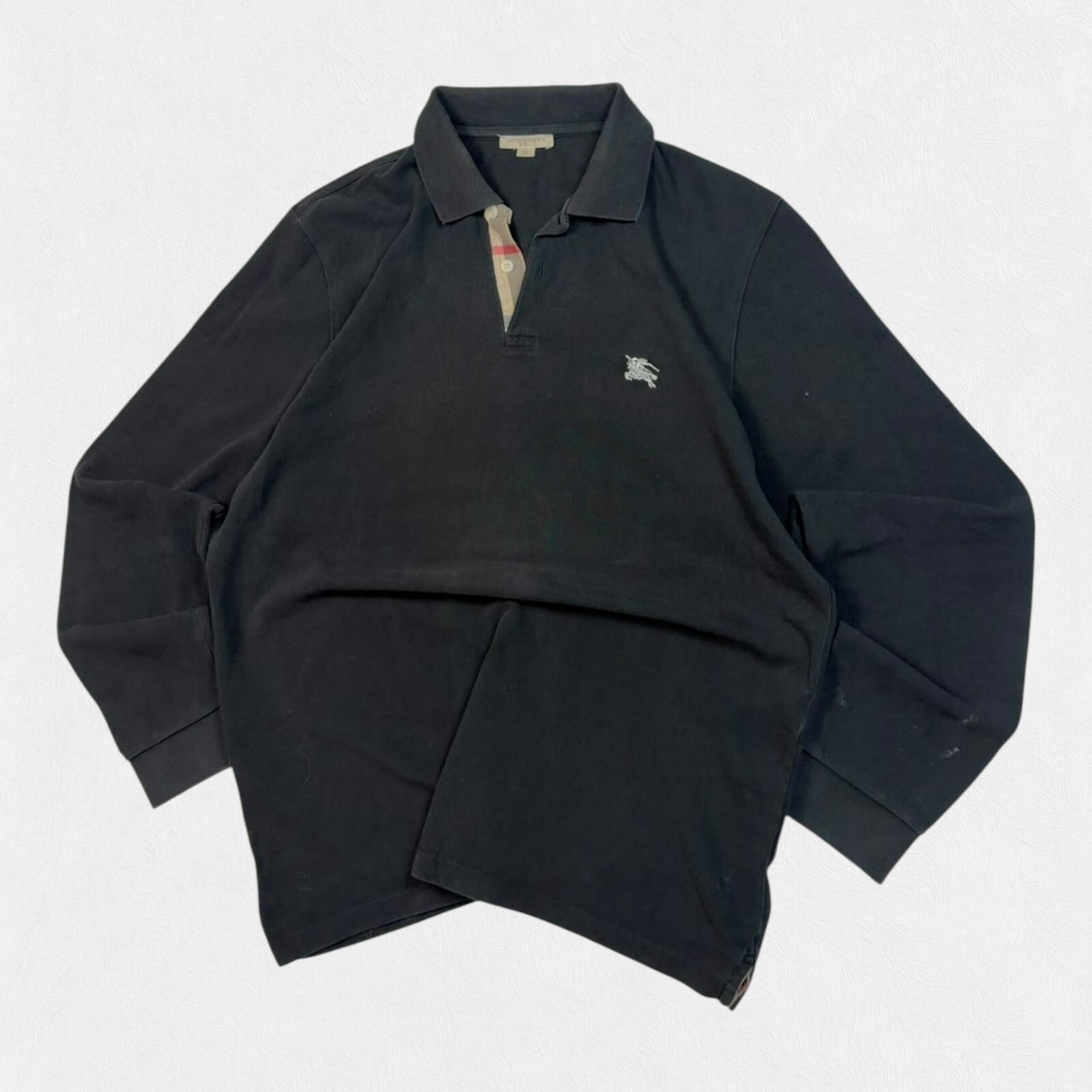 Vintage Burberry Brit long sleeve polo shirt (XL)