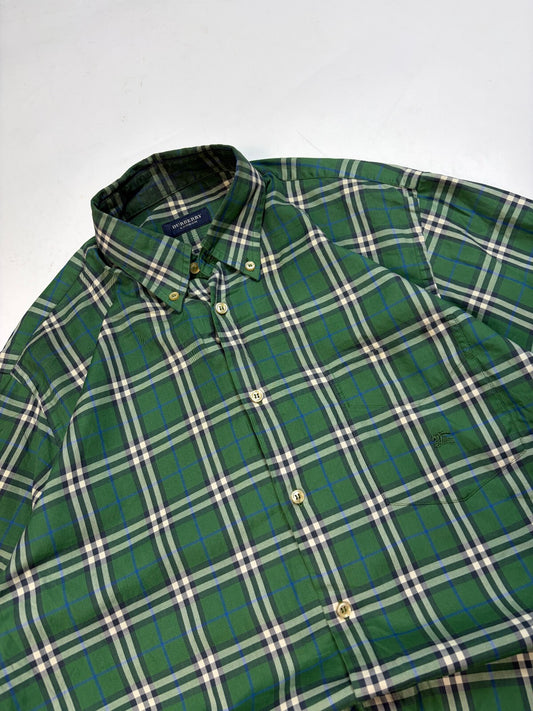 Vintage Burberry nova check checkered button up shirt (M)