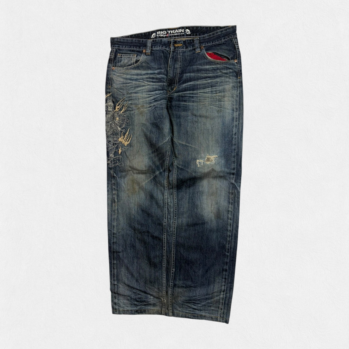 Vintage Y2K Big Train Japanese baggy hip hop jeans (W38)