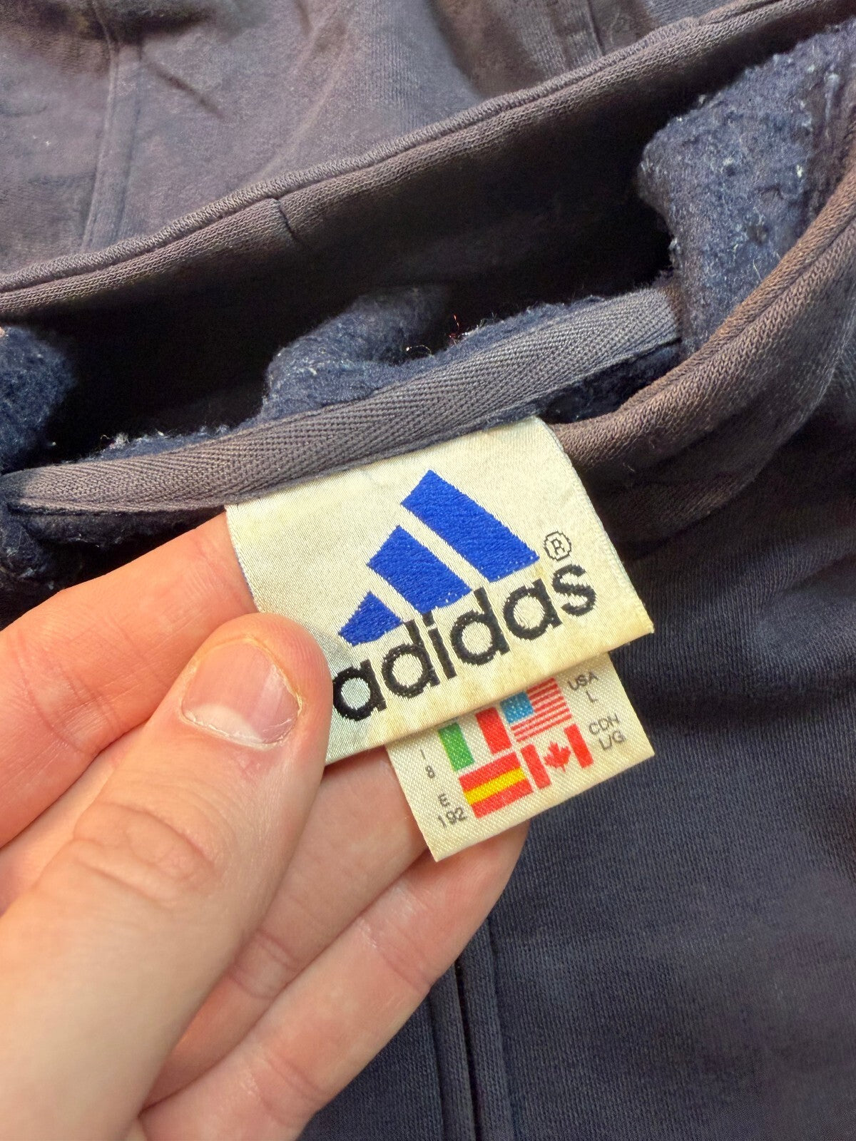 Vintage 90s Adidas spell out full zip hoodie (L)