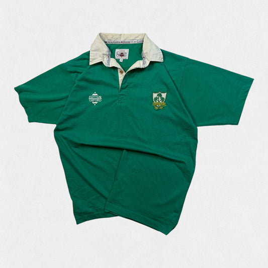Vintage 90s Ireland cotton oxford rugby shirt (M)