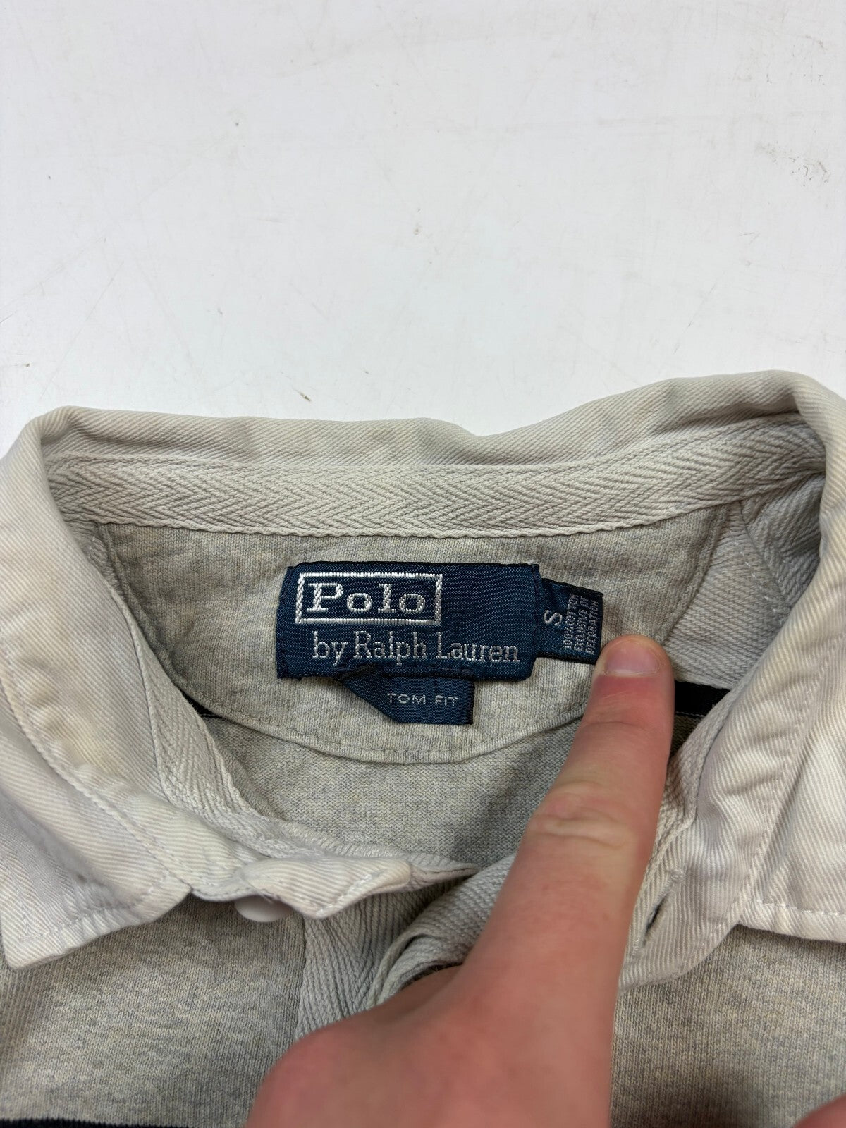 Vintage Y2K Ralph Lauren striped rugby polo shirt (S)