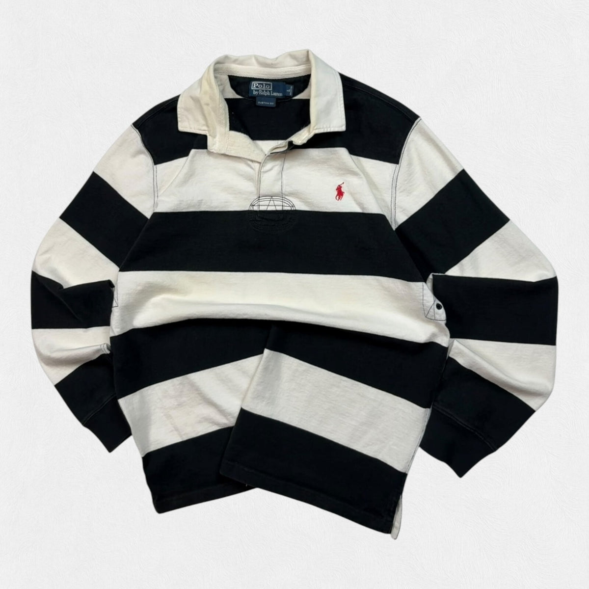 Vintage Ralph Lauren striped rugby polo shirt (L)