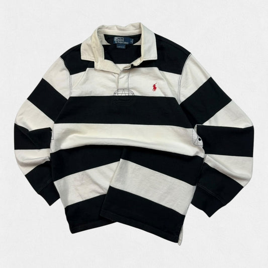 Vintage Ralph Lauren striped rugby polo shirt (L)