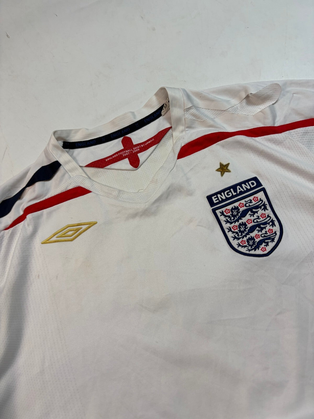 Vintage England 2007-09 Umbro home football shirt (XXL)