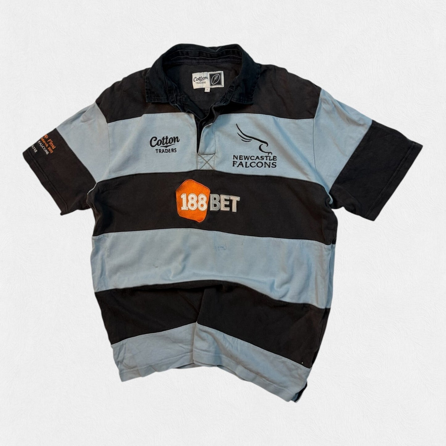 Vintage Newcastle Falcons 2010/11 Cotton Traders rugby shirt (L)