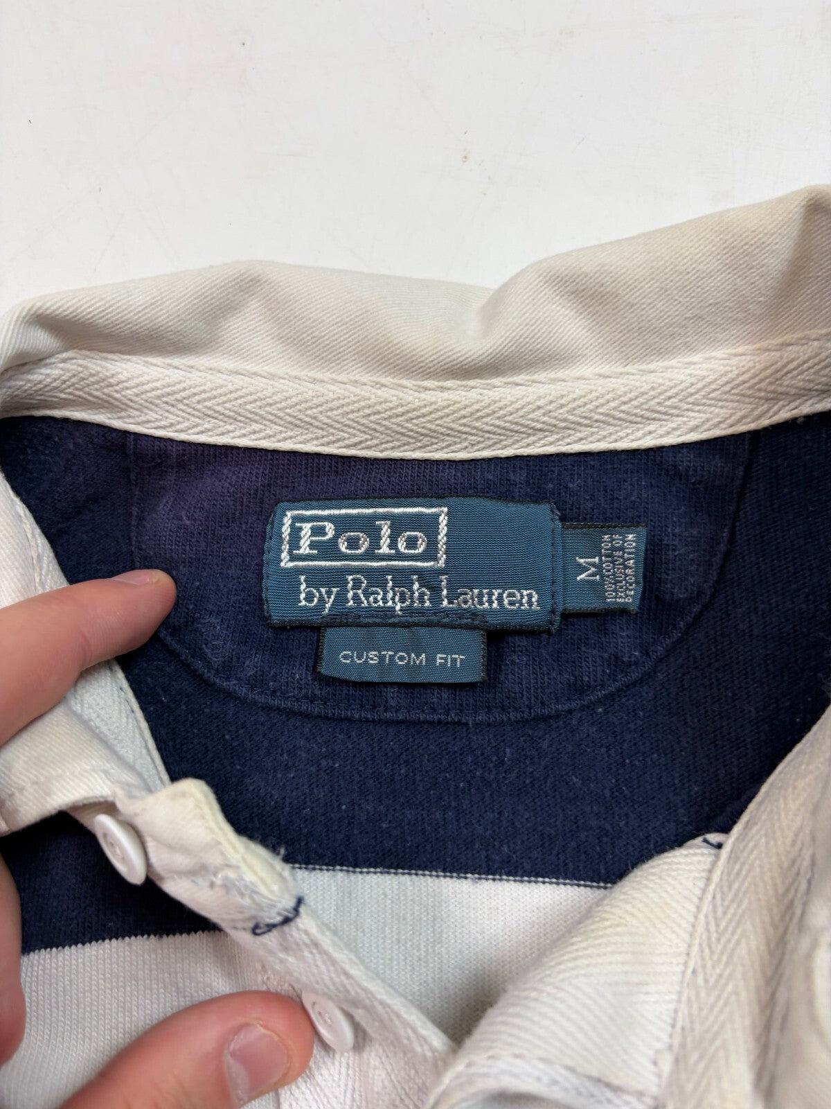 Vintage Ralph Lauren striped rugby polo shirt (M)