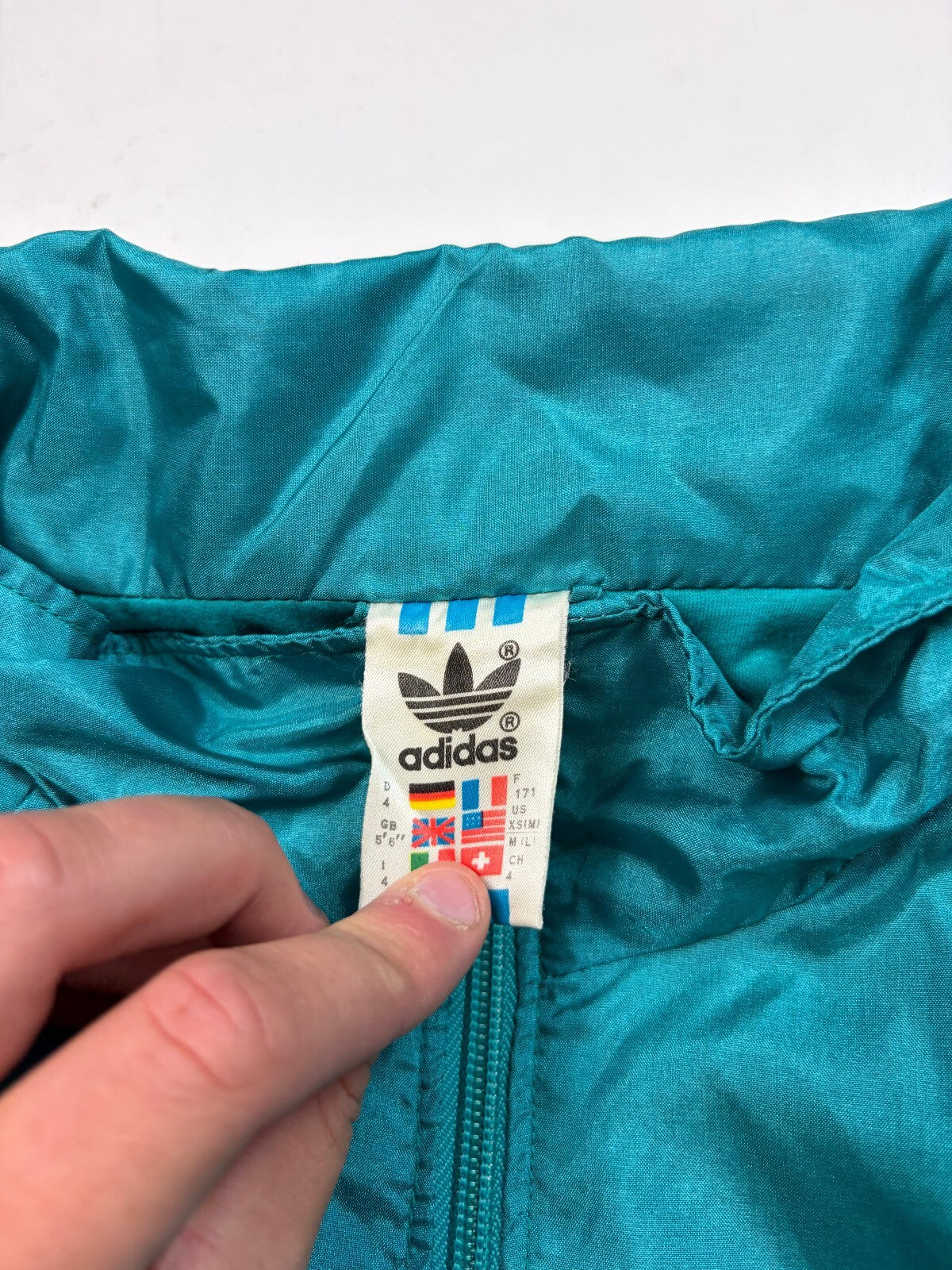 Vintage 90s Adidas originals colour block shell tracksuit (M)