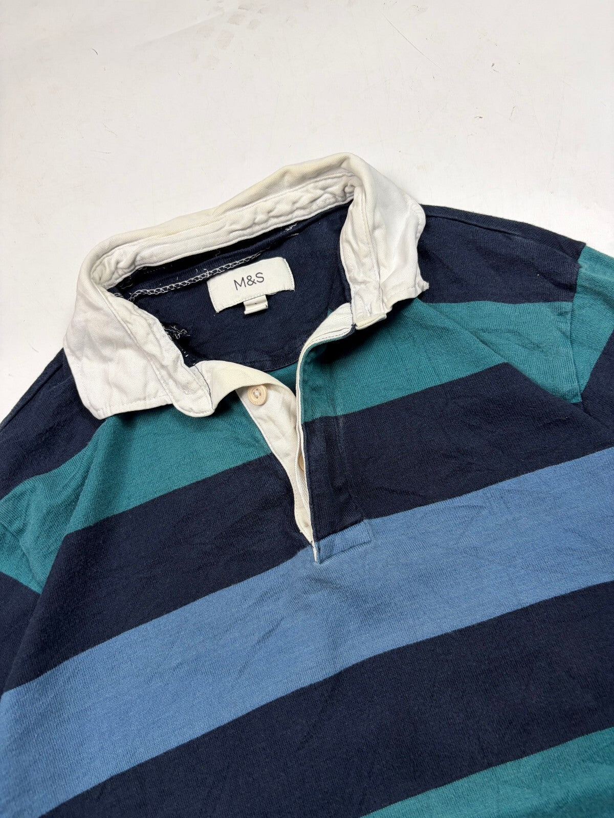 Striped rugby polo shirt (L)