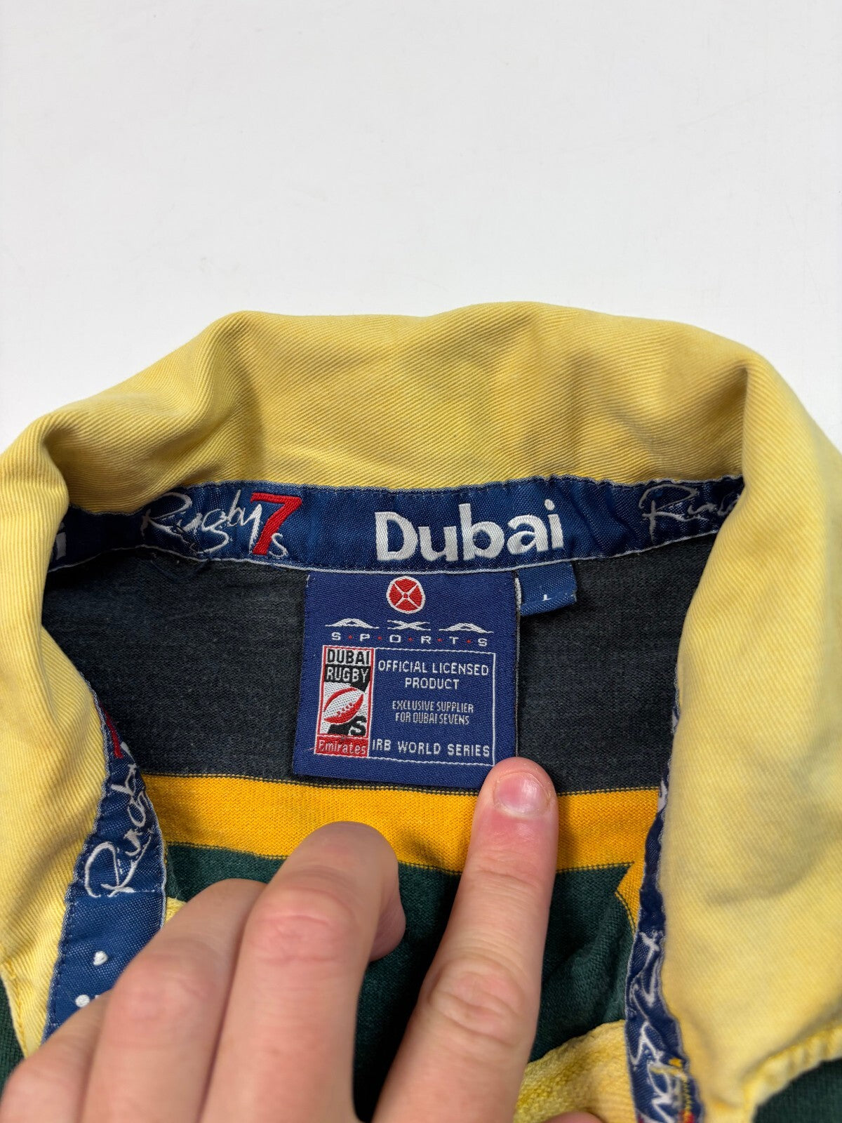 Vintage 90s Dubai Sevens rugby shirt (L)