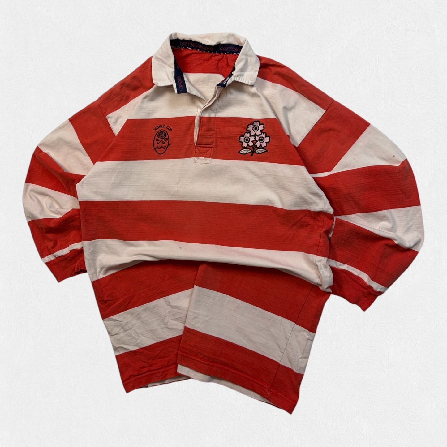 Vintage 90s Japan Cotton Oxford rugby union shirt (XL)