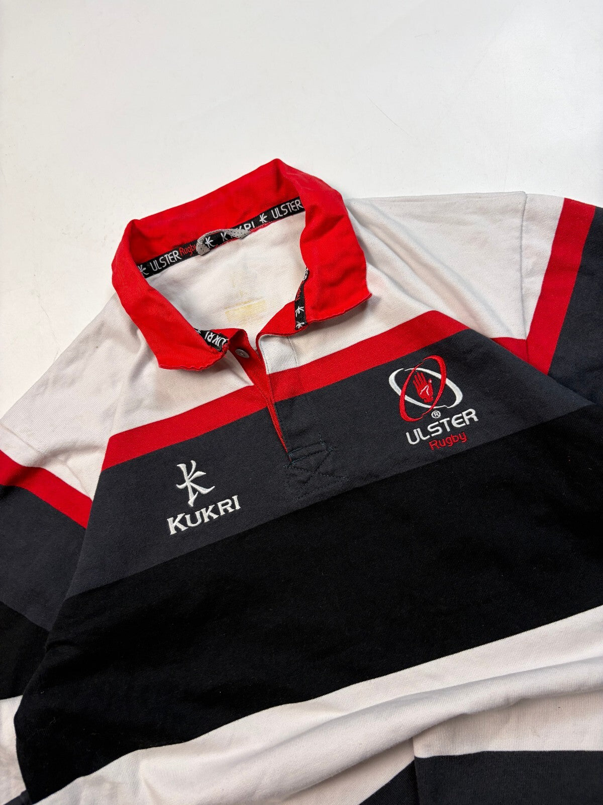 Ulster Kukri supporters striped rugby union shirt (L)