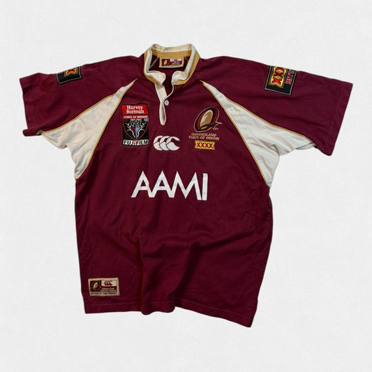 Vintage Queensland maroons state of origin 2007 Canterbury rugby league shirt (M)