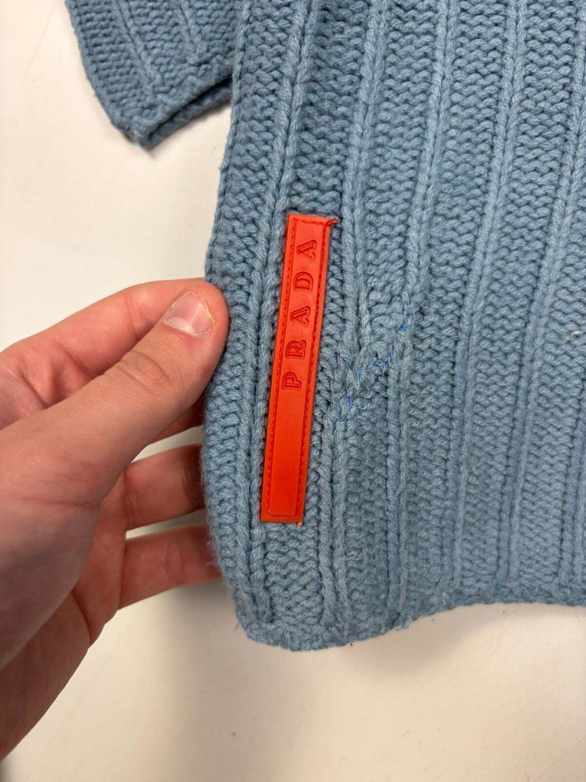 Vintage Prada sport ribbed fisherman knit sweater (M)