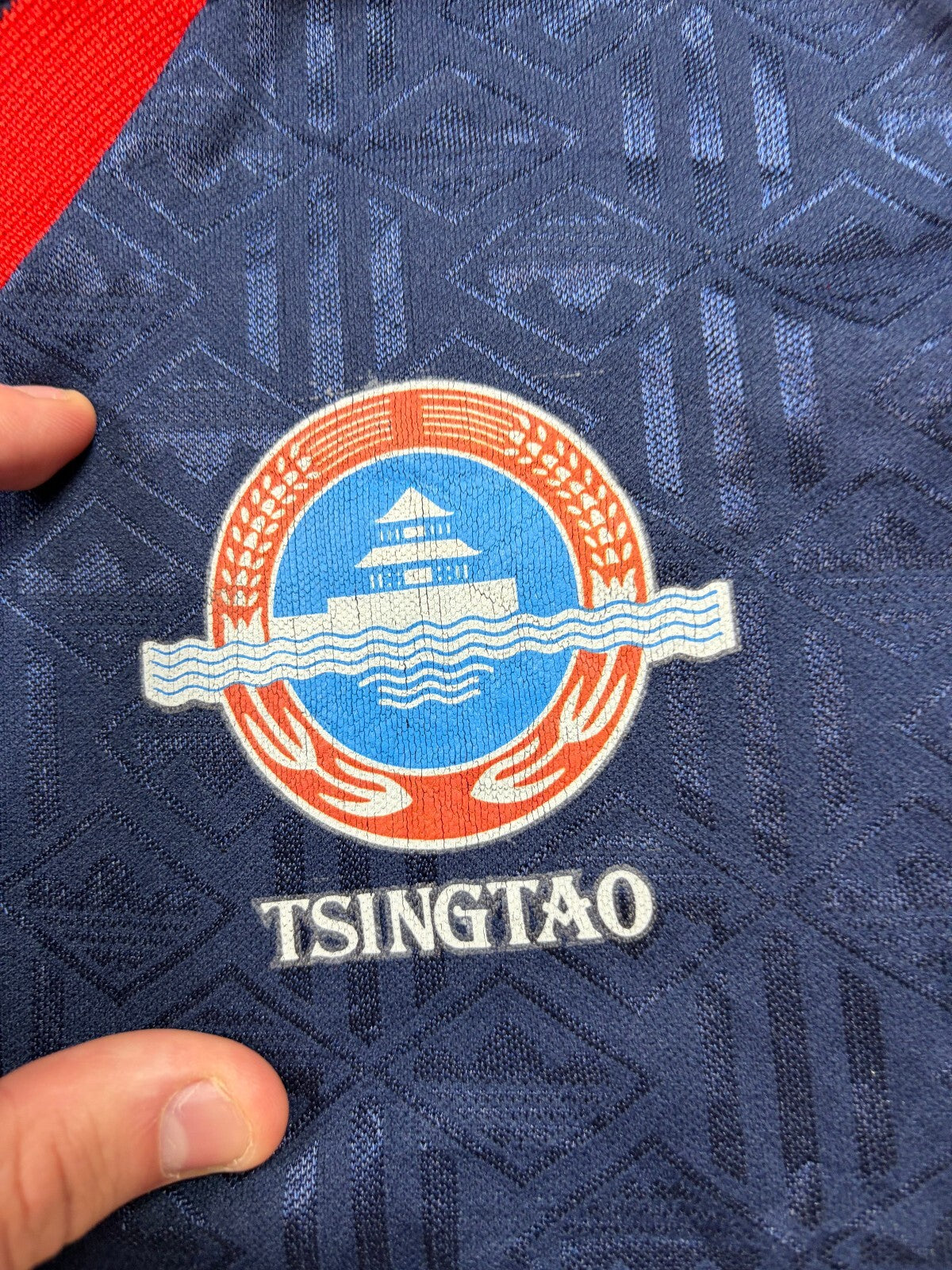 Vintage Qingdao hainiu 1999/00 Adidas football shirt (L)