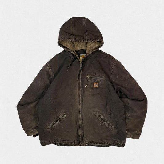 Carhartt fleece lined hooded workwear jacket (XL)