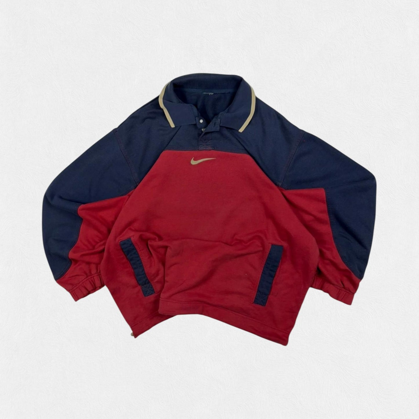 Vintage 90s Nike centre swoosh collared jumper (XXL)