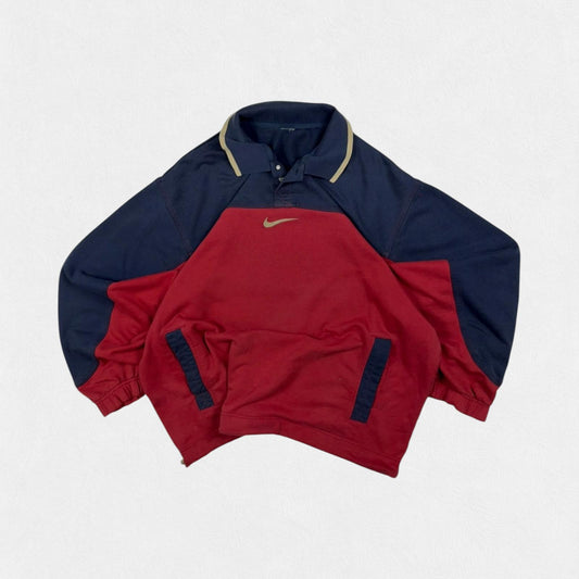 Vintage 90s Nike centre swoosh collared jumper (XXL)
