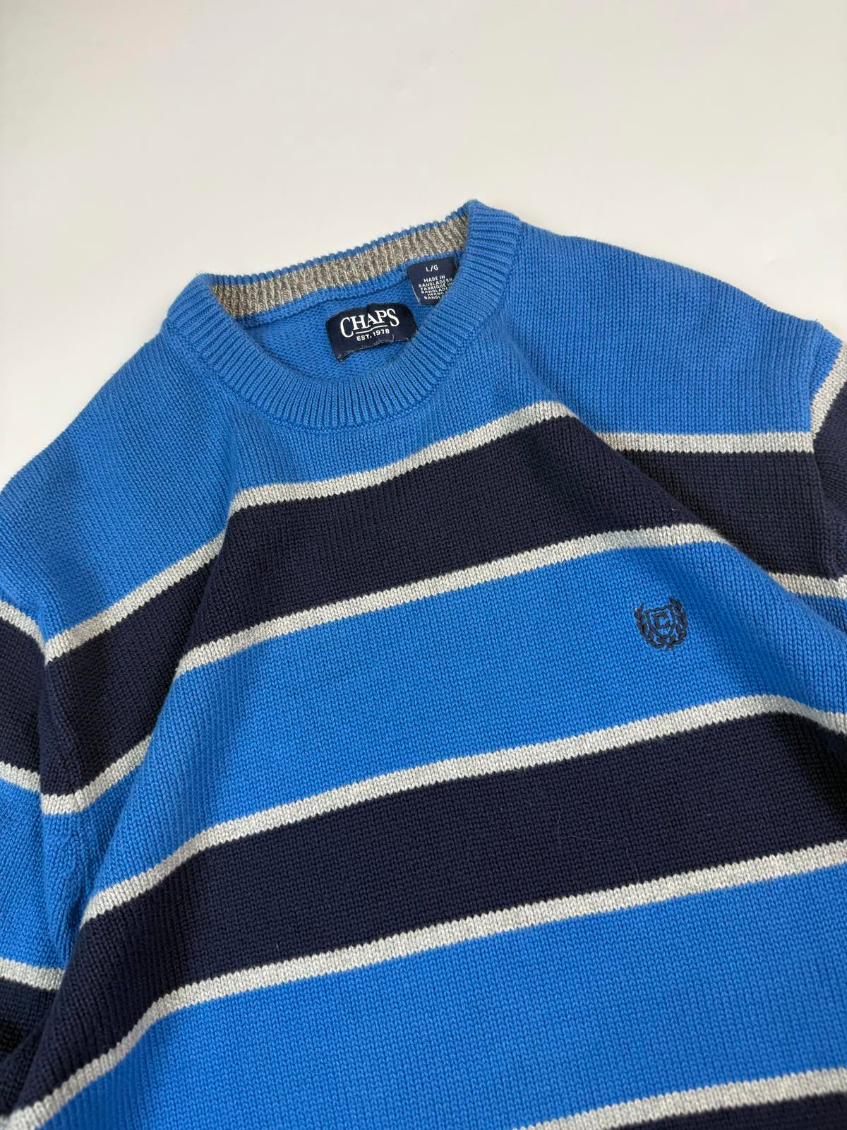 Vintage Chaps striped knit sweater (L)