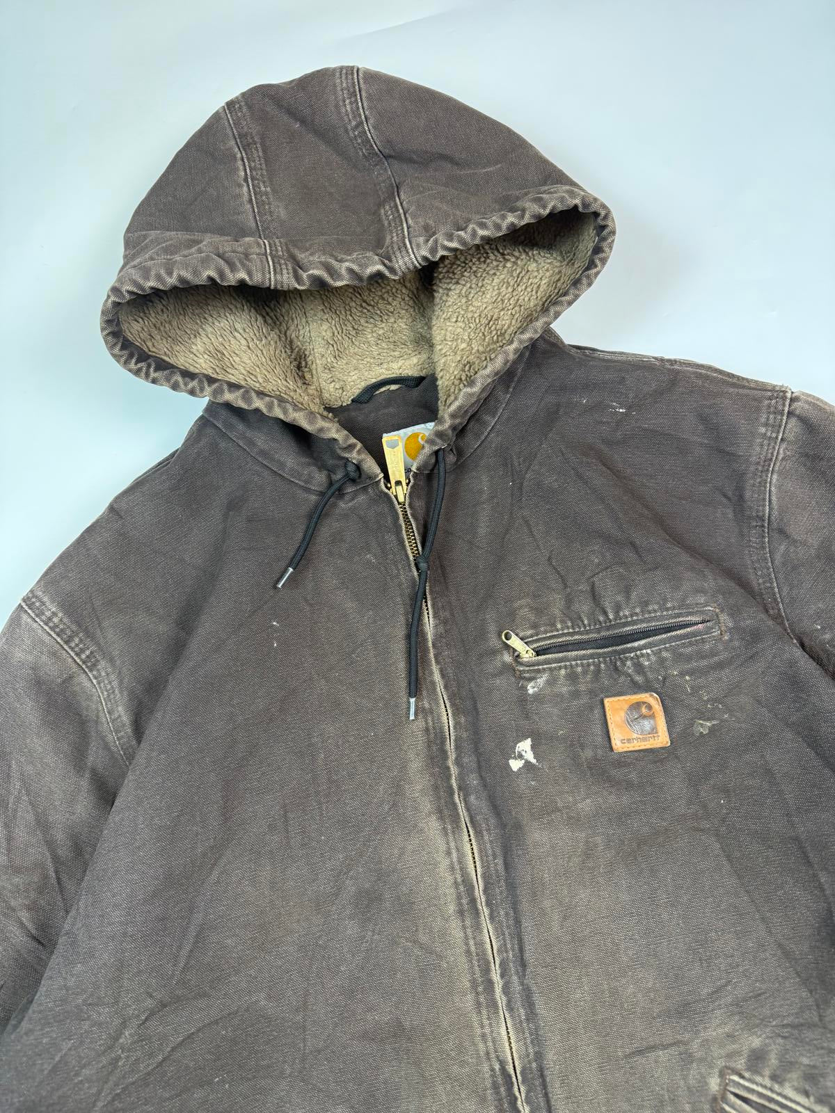 Carhartt fleece lined hooded workwear jacket (XL)