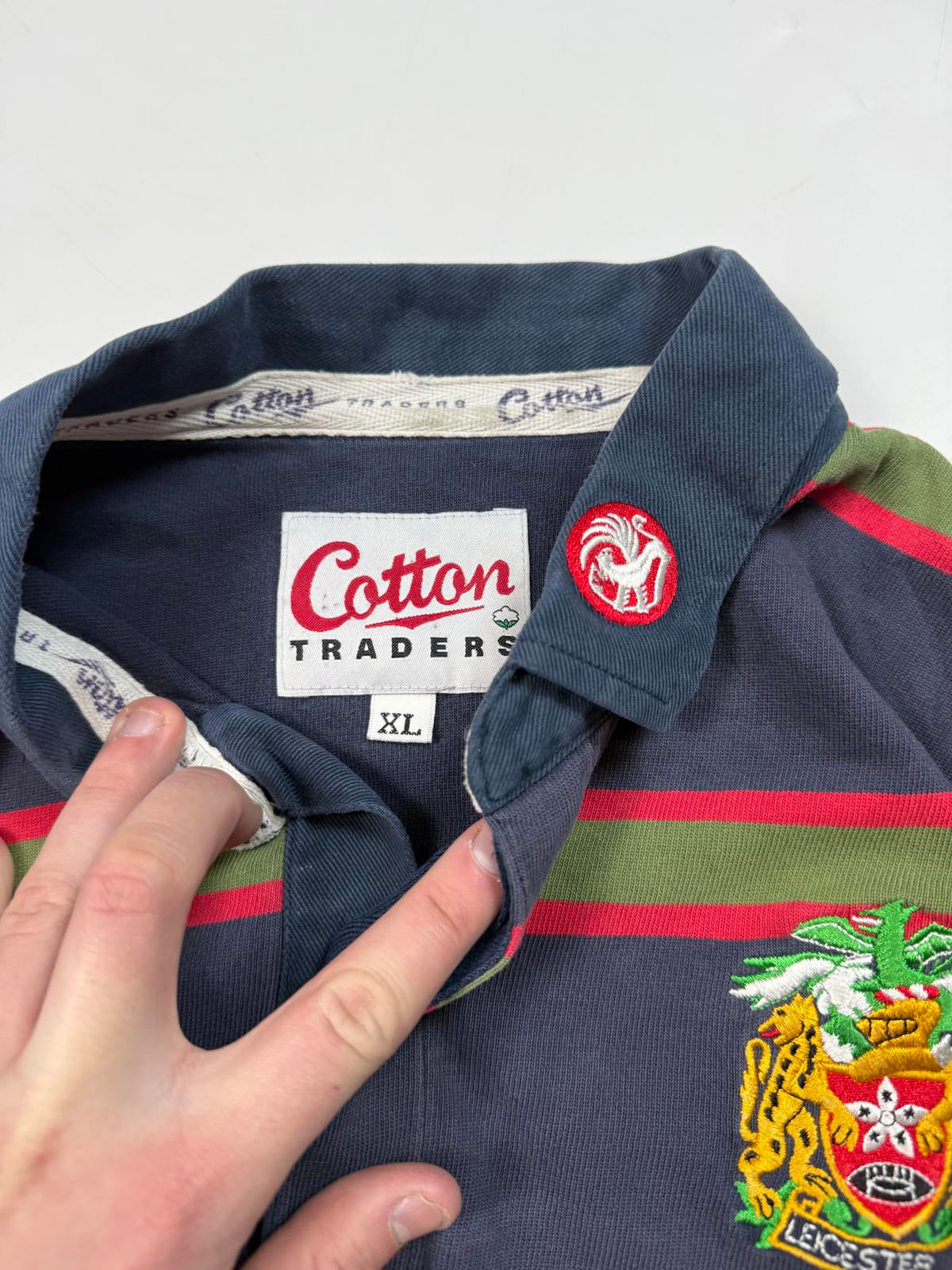 Vintage Leicester Tigers 1999-01 Cotton Traders away rugby shirt (XL)