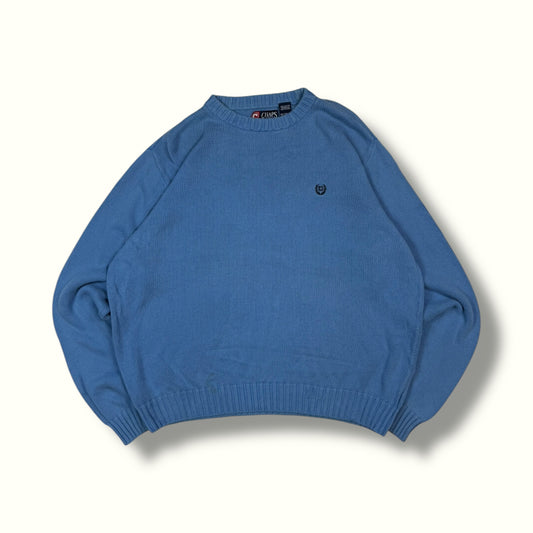 chaps knit sweater light blue boxy