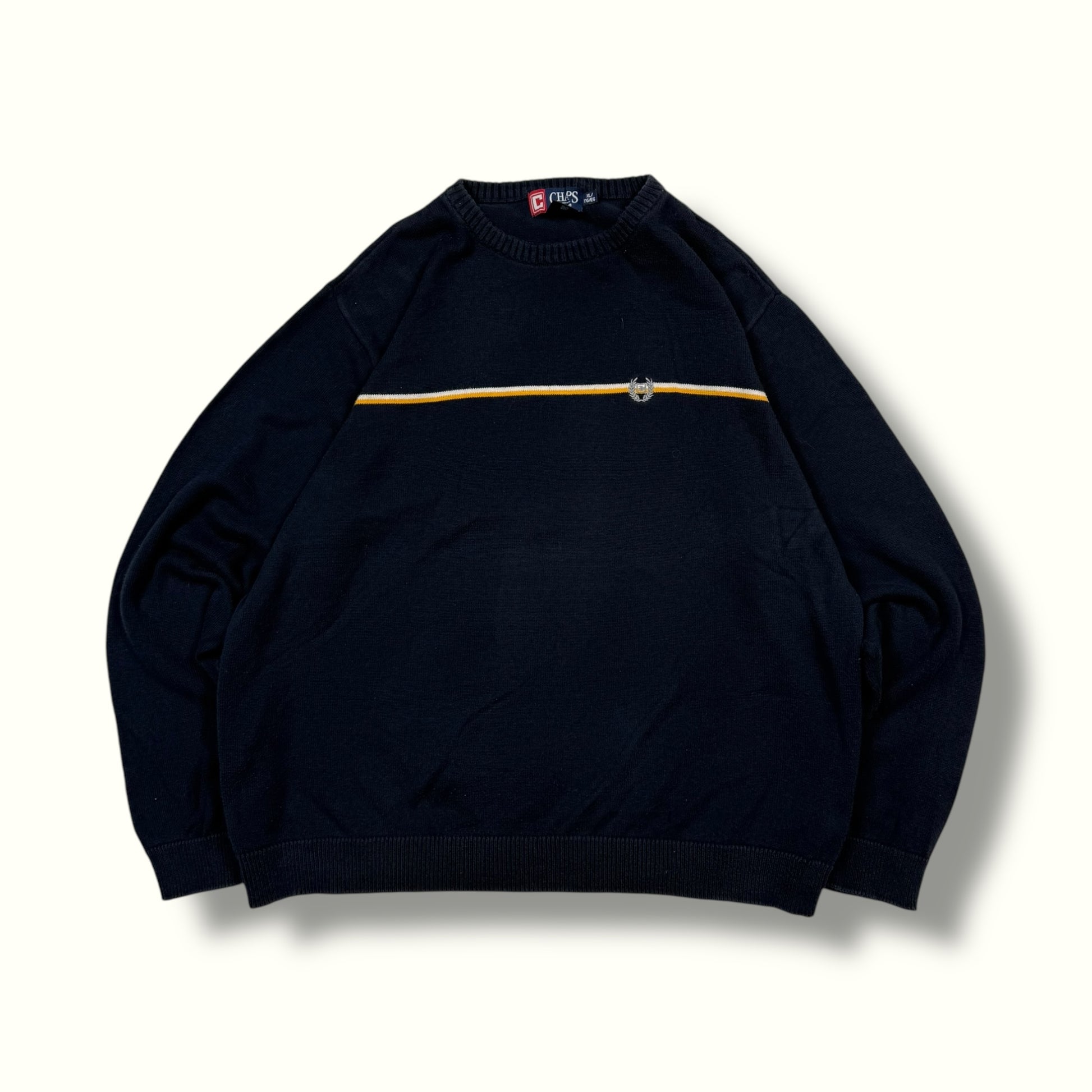 chaps knit sweater navy blue
